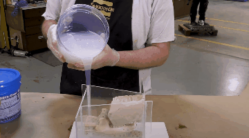 Distributors mix and pour Dragon Skin™ 30 Platinum silicone rubber part of  day 4 of their after seminar distributor training! #smoothon, By  Smooth-On